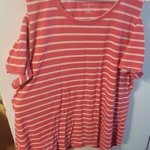 Lane Bryant Red and White Striped Top
